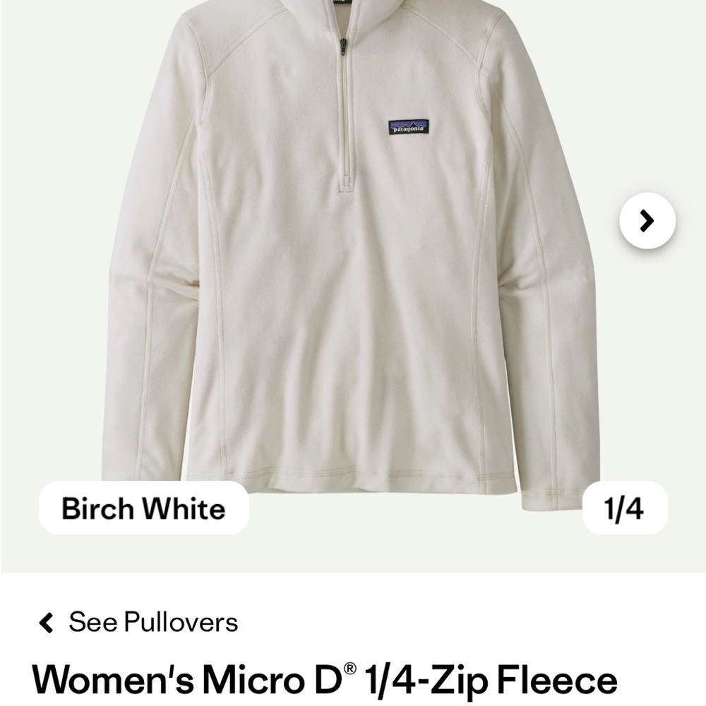 Patagonia Women's Micro D Birch White Fleece Pullover